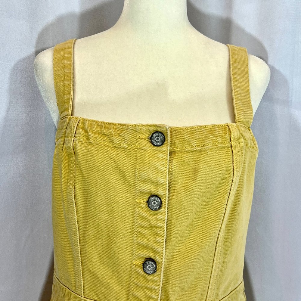 Boyish By Her Kennedy Yellow Denim Mini Skirt Overalls Dress Size Small - Picture 6 of 13